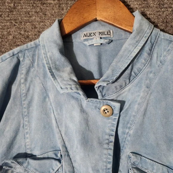 ALEX MILL Indigo Dyed Expedition Linen Cotton Blend Jumpsuit Size L - Picture 6 of 16